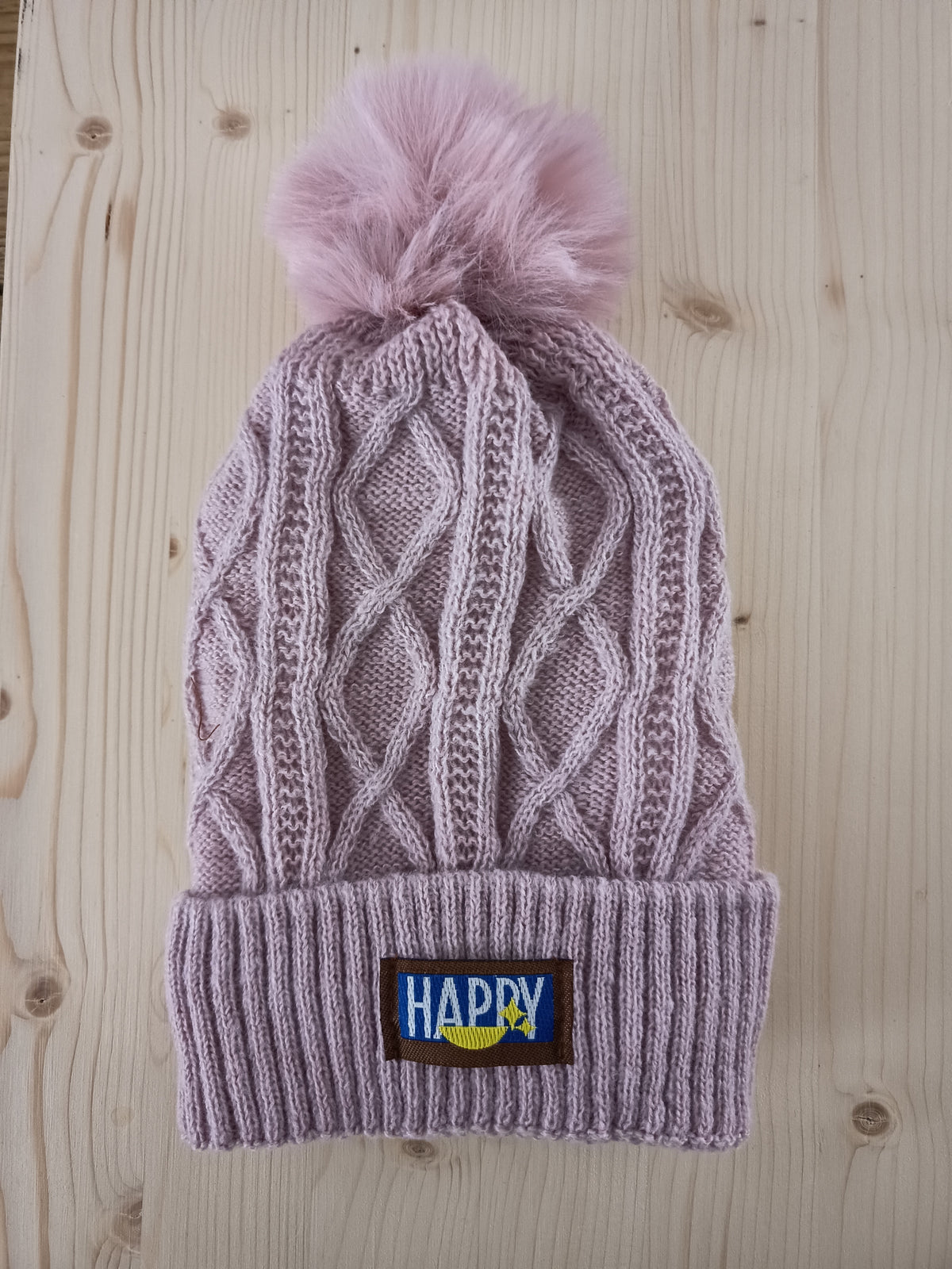 Baby Pink Winter (Happy) Beanie