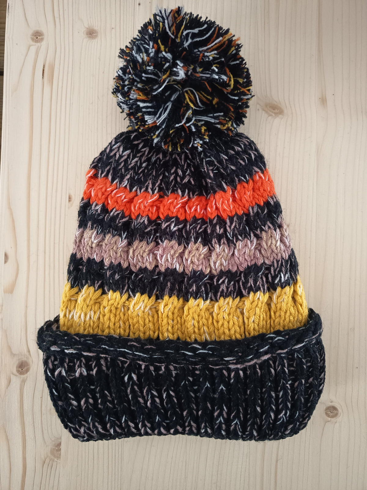 Black/Multi-coloured Winter Beanie