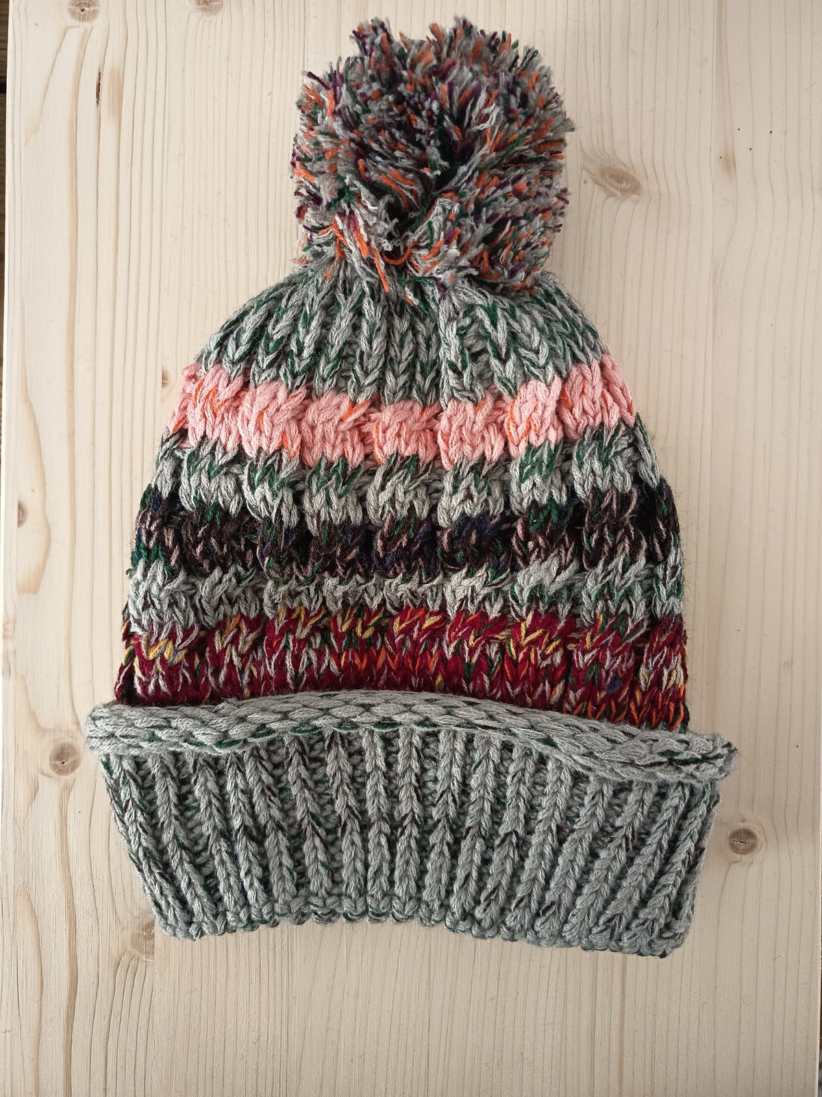 Grey/Multi-coloured Winter Beanie.